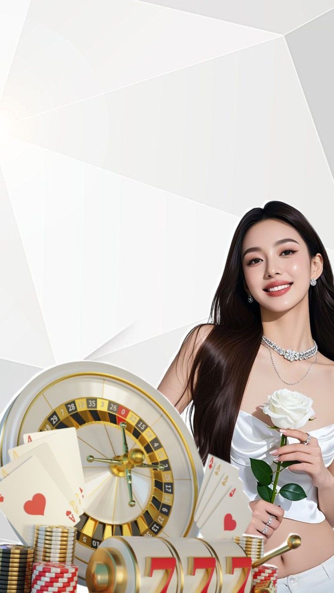 Live casino dealer at baccarat table with multi-camera setup